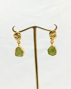 RAW PERIDOT GOLD DROPS