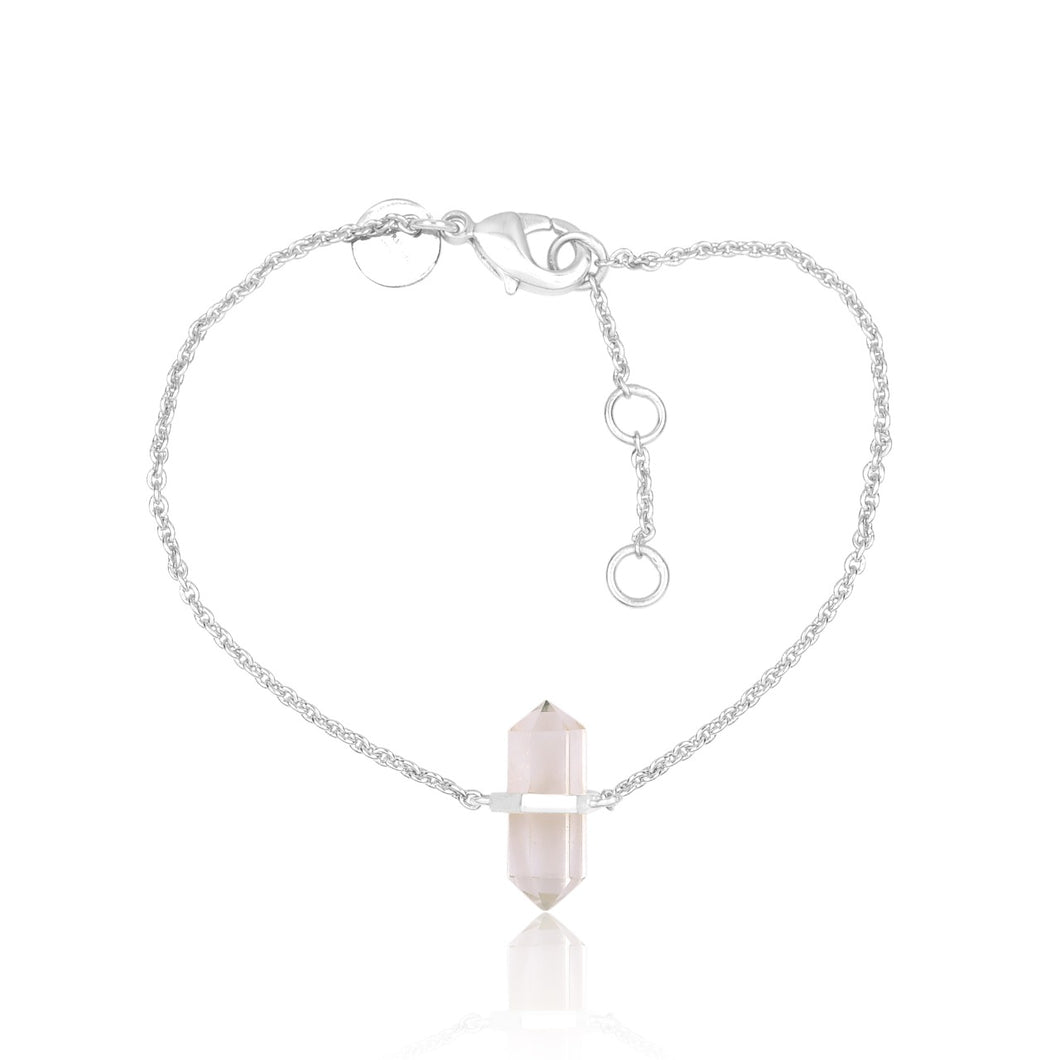 CLEAR QUARTZ PENCIL BRACELET (SILVER)