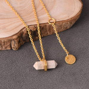 BEIGE JASPER PENCIL NECKLACE