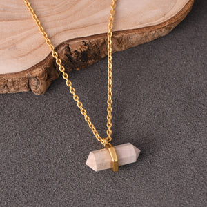 BEIGE JASPER PENCIL NECKLACE