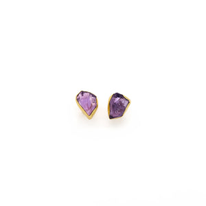 RAW AMETHYST STUDS