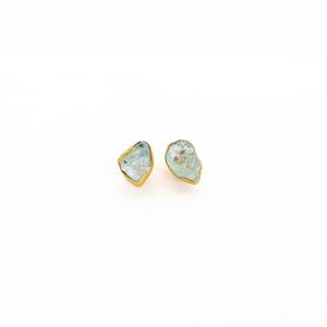 RAW AQUAMARINE STUDS