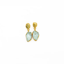 Load image into Gallery viewer, RAW AQUAMARINE GOLD DROPS
