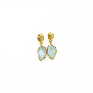 RAW AQUAMARINE GOLD DROPS