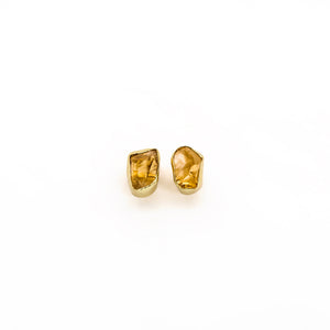 RAW CITRINE STUDS