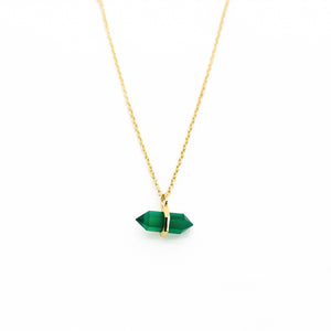 GREEN CHALCEDONY PENCIL NECKLACE