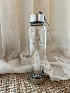 CRYSTAL WATER BOTTLE, CLEAR QUARTZ