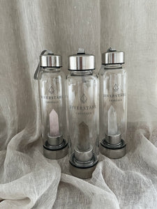 CRYSTAL WATER BOTTLE, CLEAR QUARTZ