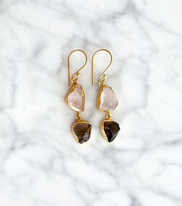 SMOKEY ROSE DUO EARRINGS