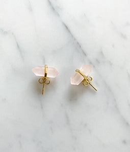 ROSE QUARTZ PENCIL STUDS