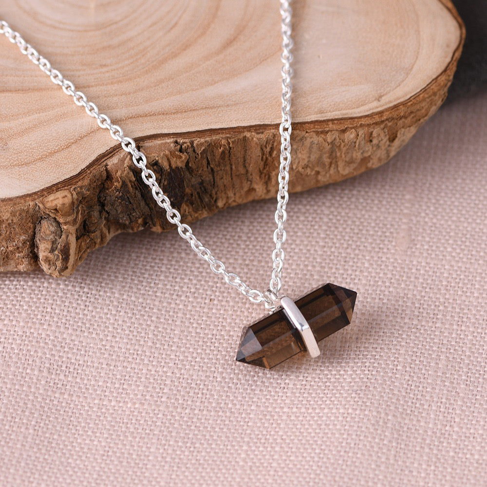 SMOKEY PENCIL NECKLACE (SILVER)