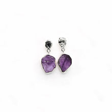 Load image into Gallery viewer, RAW AMETHYST SILVER DROPS
