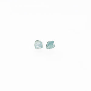 RAW AQUAMARINE STUDS (SILVER)