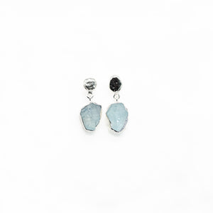 RAW AQUAMARINE SILVER DROPS