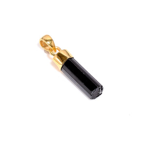 BLACK TOURMALINE POINT NECKLACE